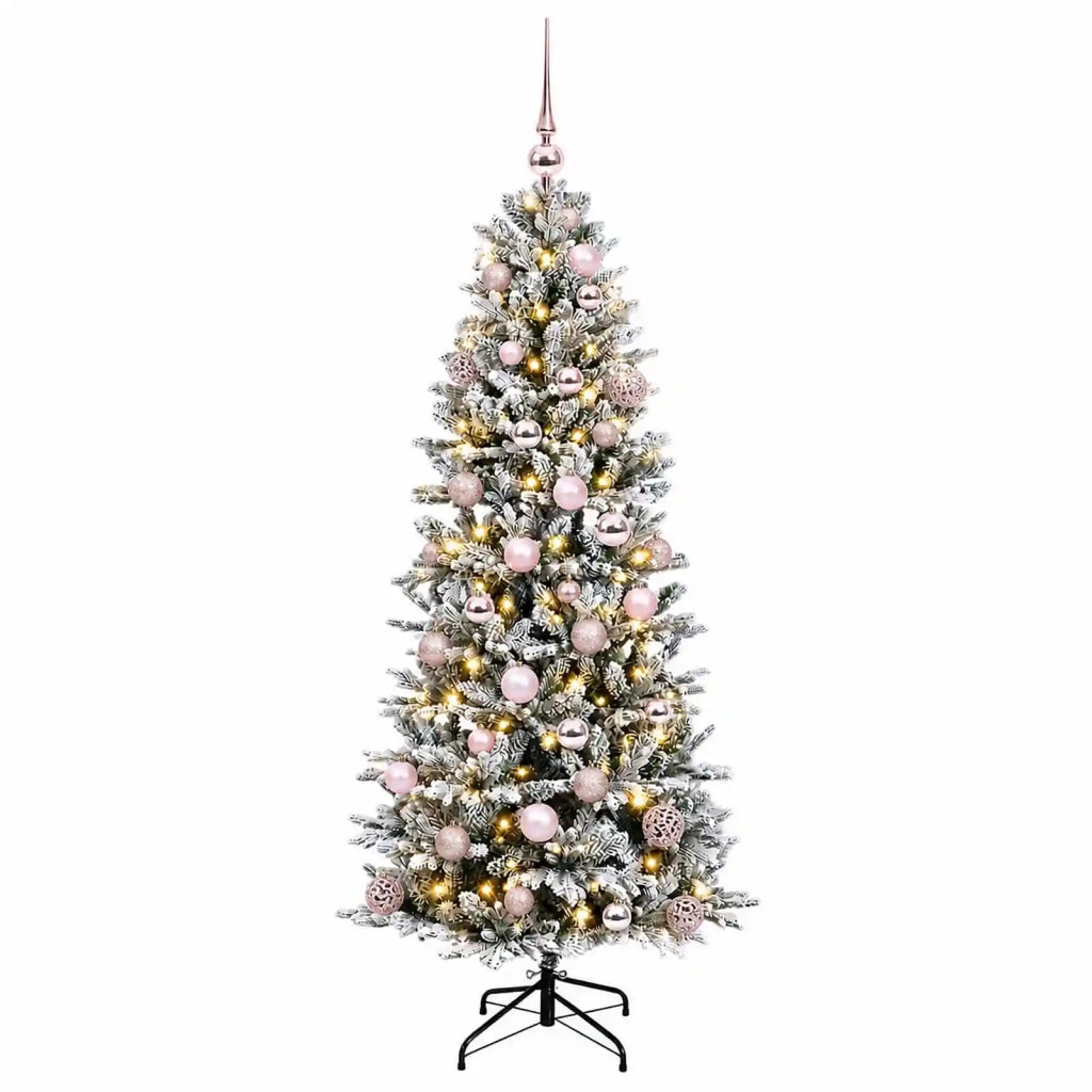 Albero di Natale artificiale con palline 150 cm 150 LED 3465758