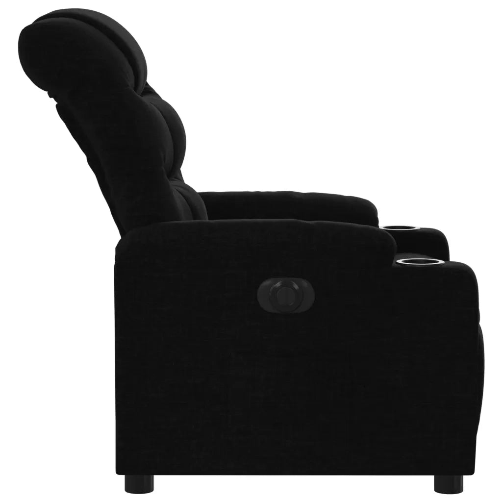Poltrona | Sedia Relax Elettrica Reclinabile Nera in Tessuto