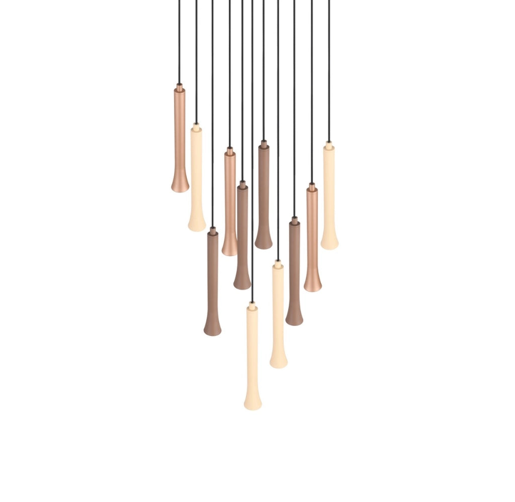 Lampada a sospensione LED Trio Fiato Ø40 bronzo/nero