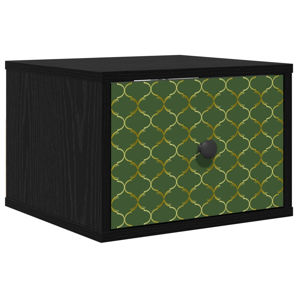 Mobiletto da comodino a parete GELEEN Rovere Nero 8007439