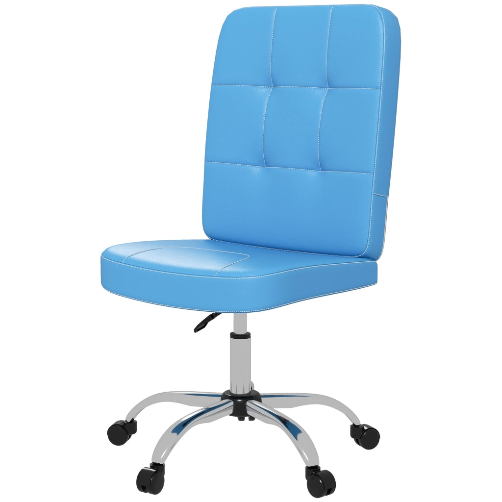 Sedia da Ufficio Girevole in Similpelle ¨C zephmum ¨C Blu, Regolabile 45x59x90-100 cm