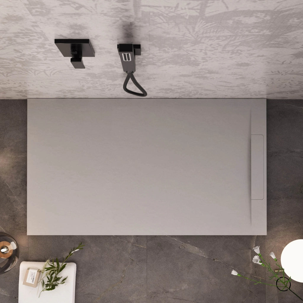 Piatto Doccia in Pietra 80x200 cm Bonussi Ardesia Calcutta Grigio Chiaro
