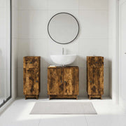 Set di armadietti da bagno in 3 pezzi EDE Rovere Fumo 3417986