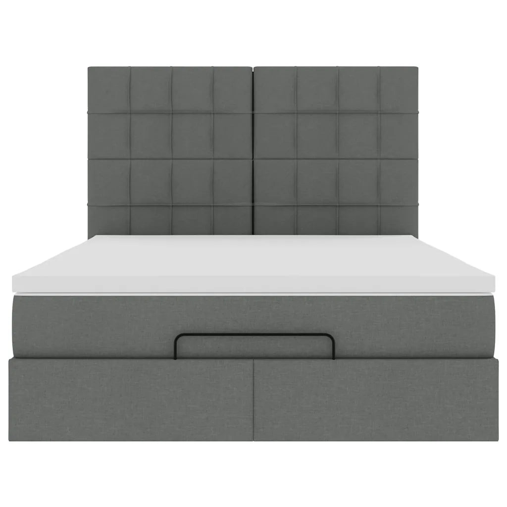 Struttura Letto Pouf con Materasso 140x190 cm in Tessuto