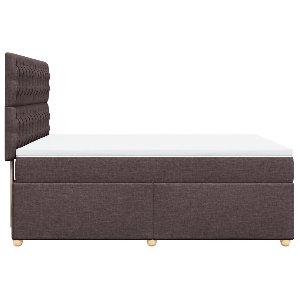 Giroletto a Molle con Materasso Marrone Scuro 140x190cm Tessuto 3293585