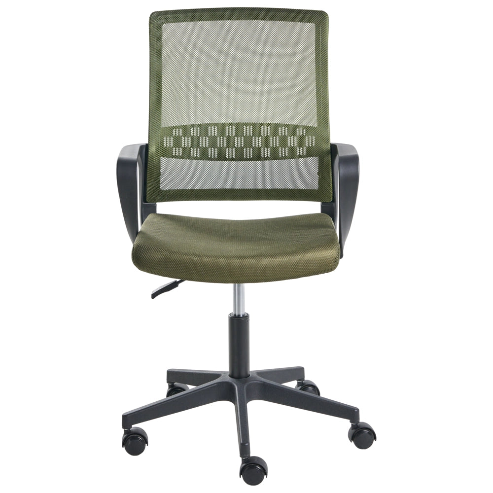 Sedia da ufficio in tessuto a rete verde scuro imbottitura regolabile in altezza girevole da scrivania per computer per ufficio domestico