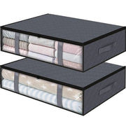 Commode da letto, cassettone, contenitore di stoccaggio, borse per abiti, trasparente, contenitore di stoccaggio per coperte, 2 pezzi