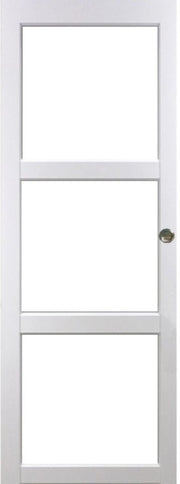 Porta scorrevole Kenya vetro trasparente bianco H204 x L83 e 2 gusci