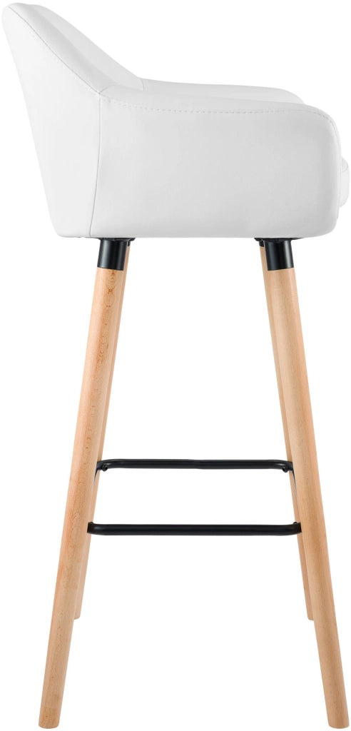 Sgabello Grant in pelle sintetica bianco