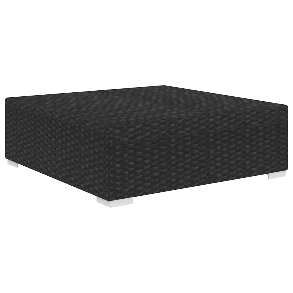 Sedia da giardino-Poggiapiedi Modulare 1 pz con Cuscino in Polyrattan Nero 168507