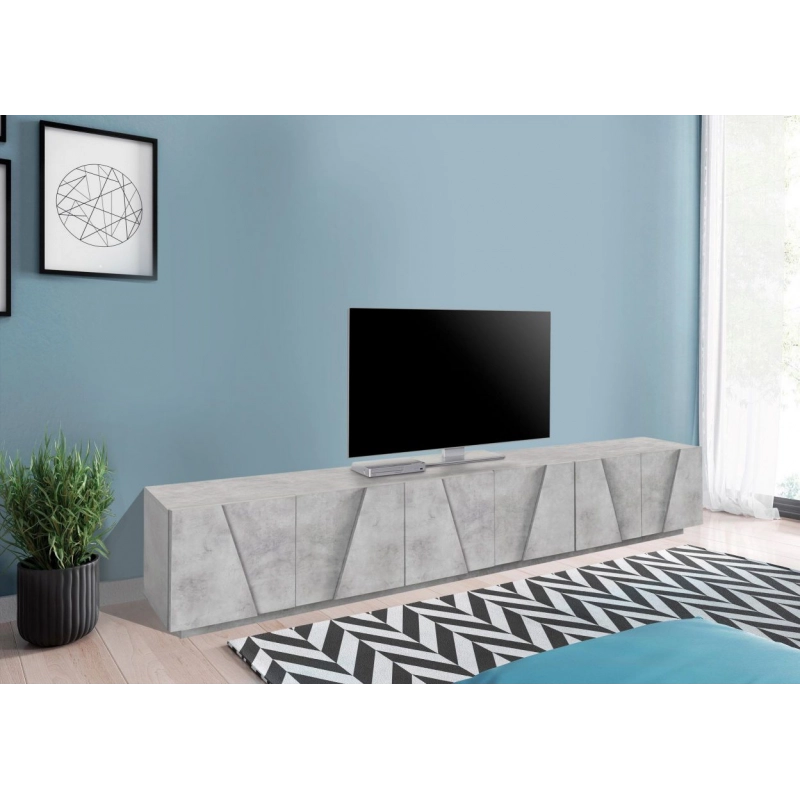 Mobile Porta TV Ping 240 – 6 ante – Cemento Bronx