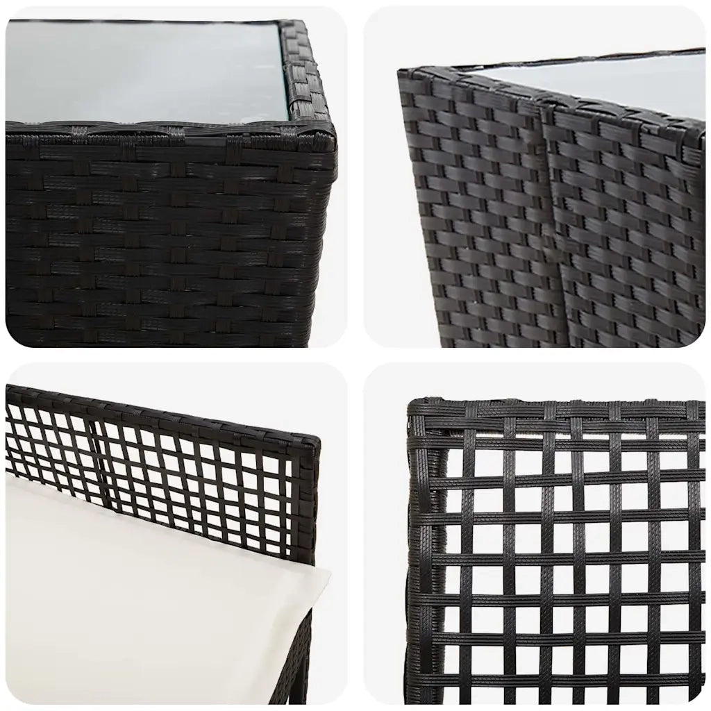 Set Bistro da Giardino 3 pcs Nero polyrattan 3334955
