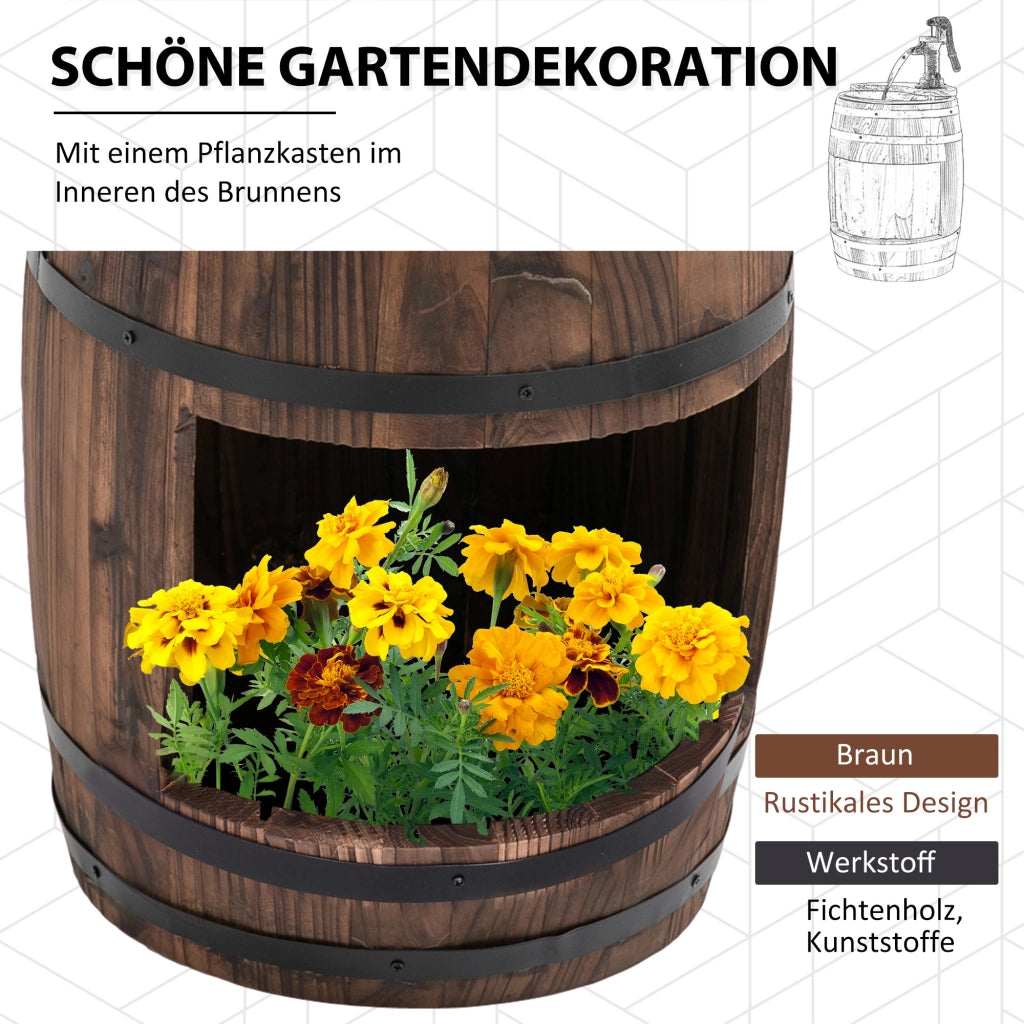 Fontana da Giardino con Vaso ¨C zephmum ¨C Fusto Legno Abete Marrone Scuro ?27x59 cm