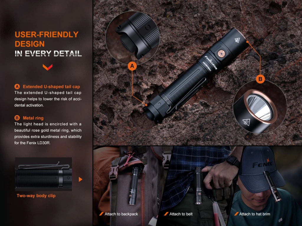 Torcia LED ricaricabile FENIX LD30R 1700 lumen 257 metri