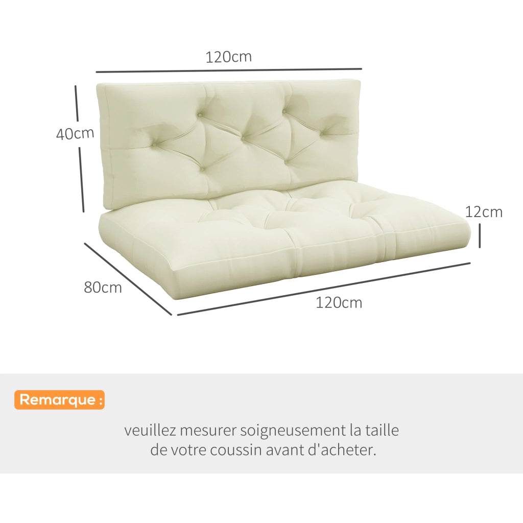 Cuscini per Divano Pallet 2 Posti ¨C Zephmum ¨C Crema 120x80x12 cm
