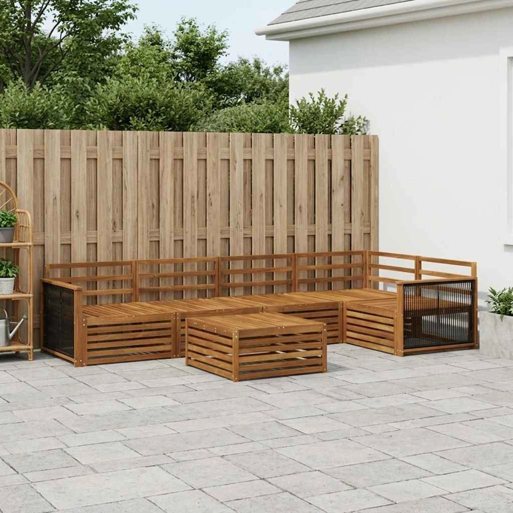 Set di divani da esterno 6 pz Naturale Legno di Acacia Massello 3383382