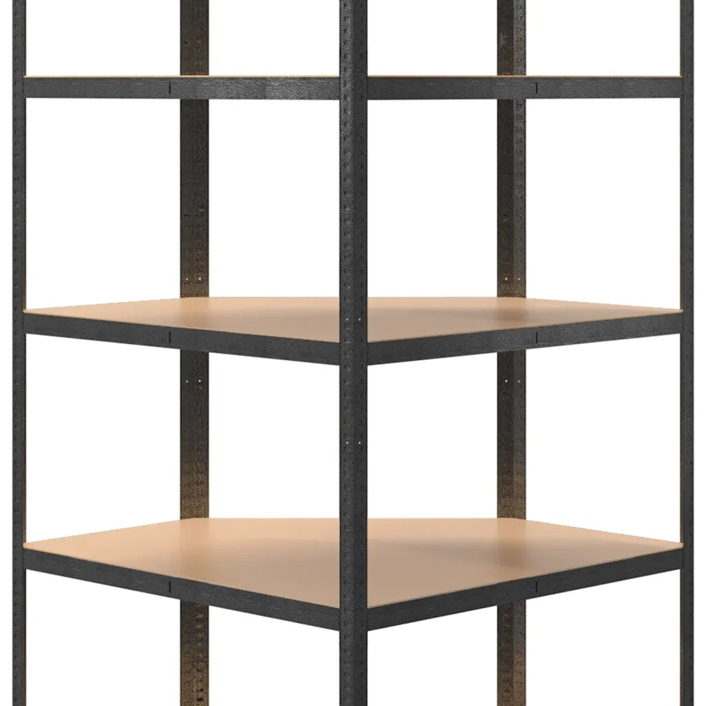 Scaffale Angolare Resistente 5 Ripiani Grigio Acciaio e Legno CFW2524600