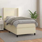 Giroletto a Molle con Materasso Crema 90x190 cm in Similpelle cod mxl 56138
