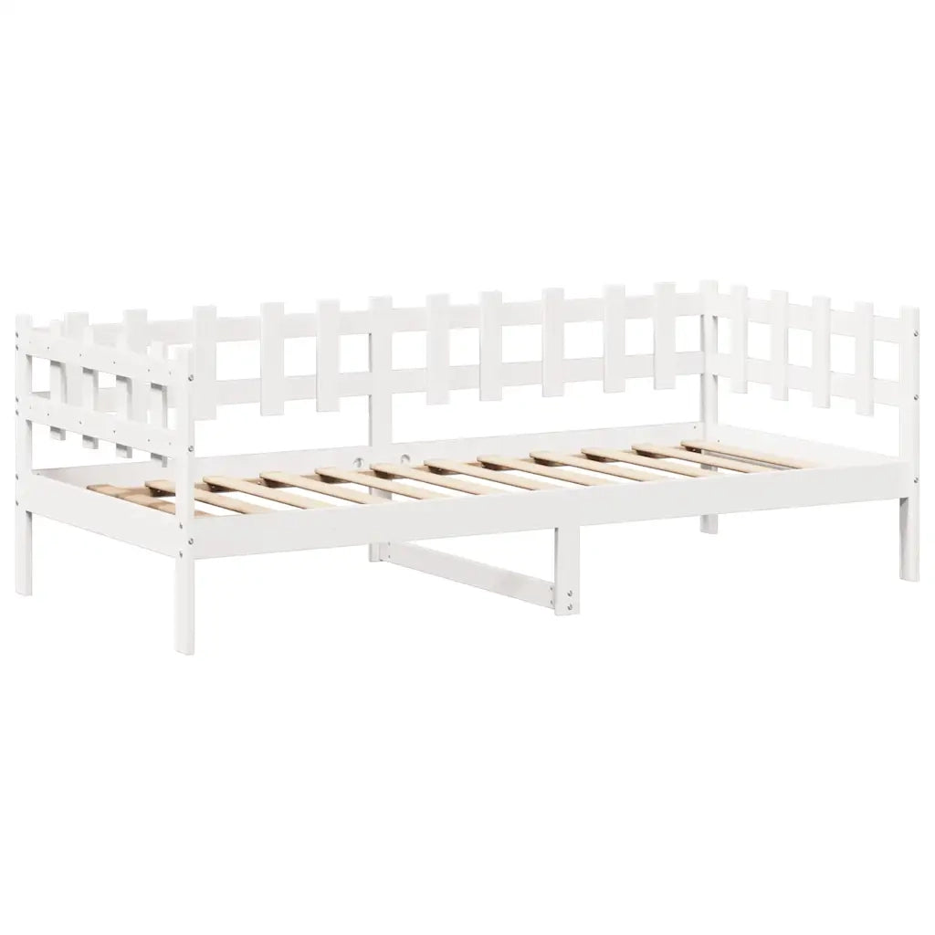 Set Dormeuse e Panca con Tetto Bianco 80x200cm Massello Pino