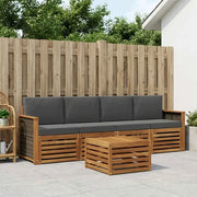 Set di divani da esterno con cuscino 5 pcs Naturale e Antracite