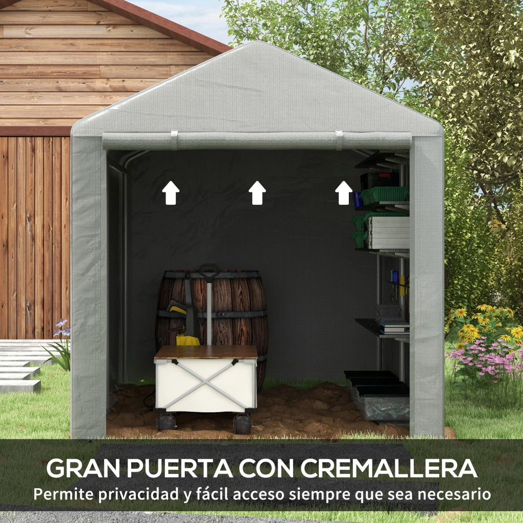 Tenda da giardino per biciclette 1,6x2,2x1,7 m ¨C zephmum ¨C grigio chiaro impermeabile anti-UV