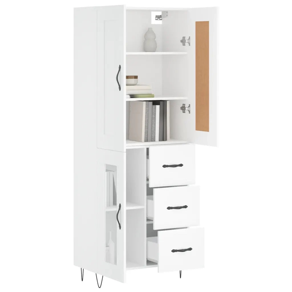 vidaXL Credenza Bianca 69,5x34x180 cm in Legno Multistrato