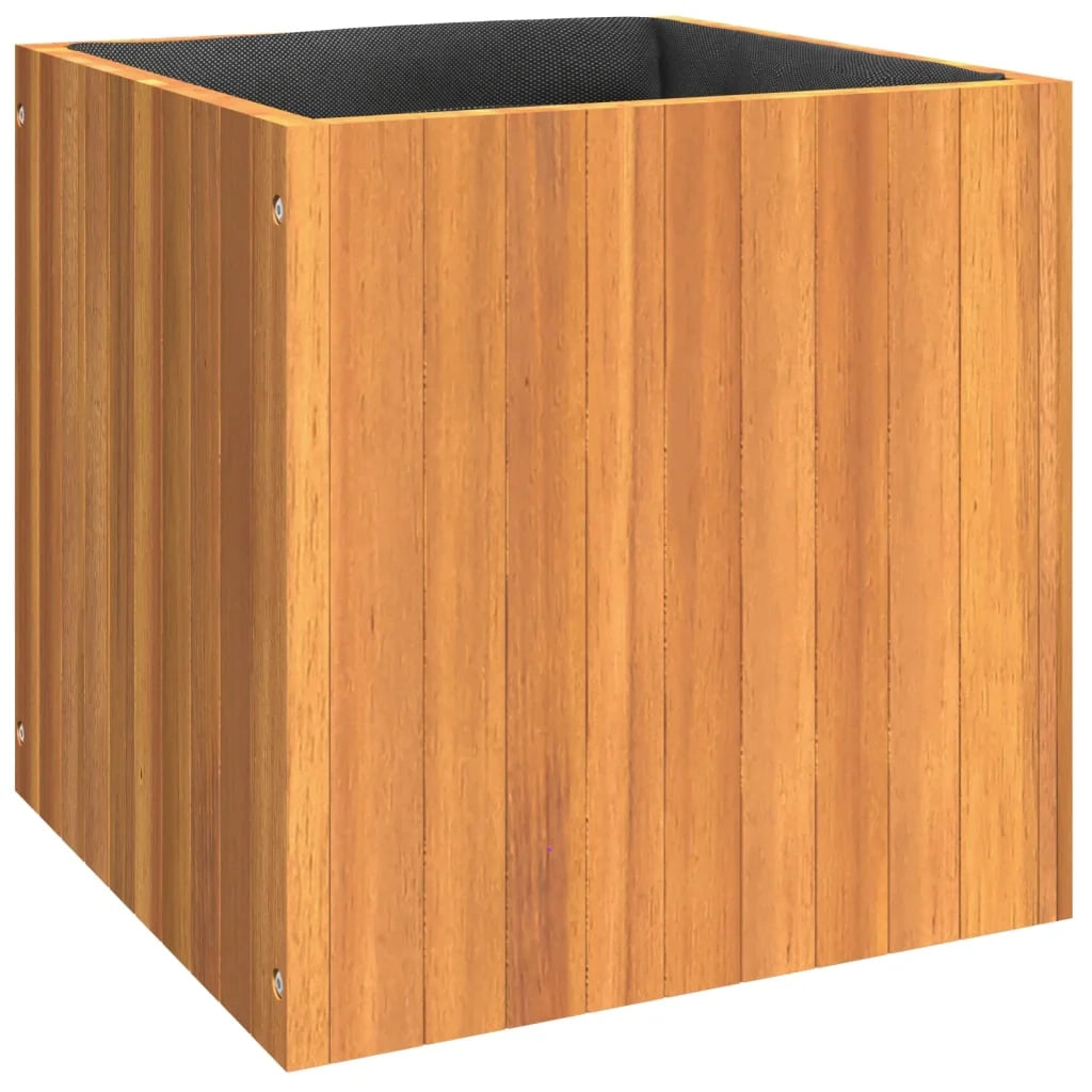 Vassoio per fioriera aiuola rialzata piante fiori terrazza giardino 45 x 45 x 45 cm legno massello di acacia marrone 02_0037606