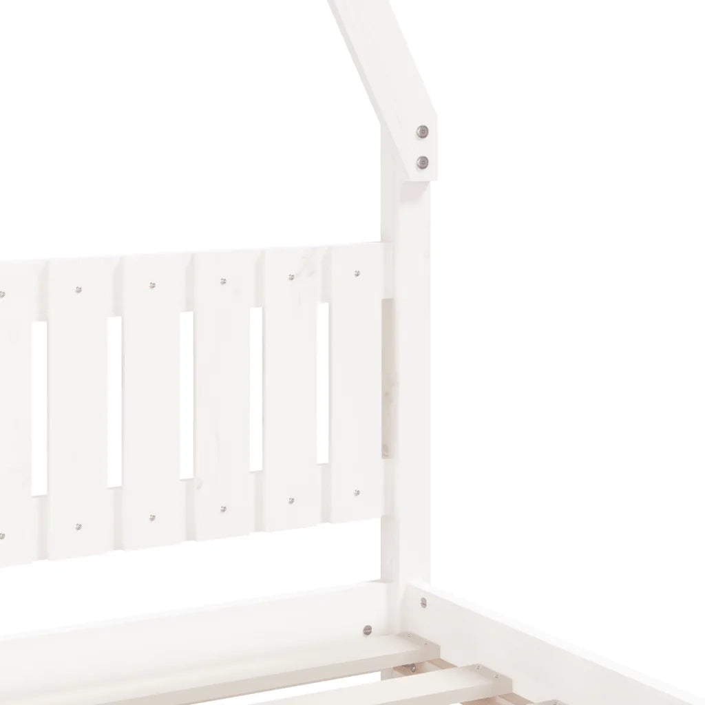 Giroletto per Bambini | Letto Infantile | Lettino Bianco 90x190cm in Legno Massello di Pino