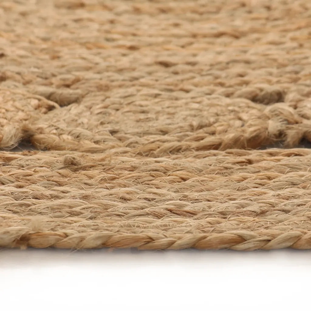 Tappeto in Juta con Design Intrecciato 120 cm Rotondo 245343