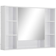 SPECCHIERA BAGNO CON MENSOLE E ARMADIETTO CON ANTA SPECCHIATA 100X15X70CM BIANCO