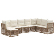 Set Divano da Giardino 8 pcs Beige polyrattan 3434316