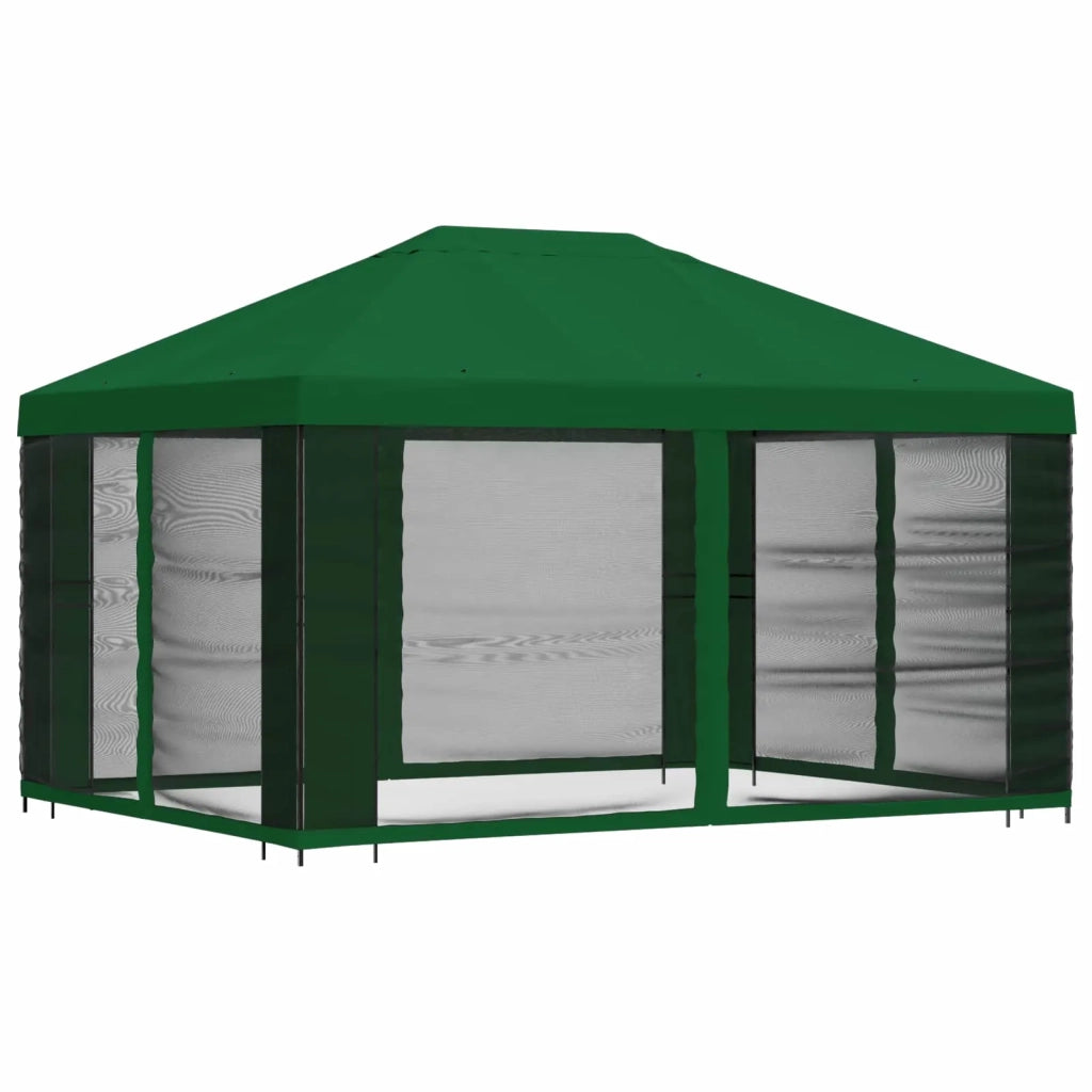 Gazebo da giardino con pareti laterali 4 × 3 m Verde 900389