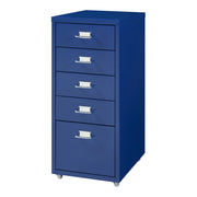 Mobiletto da ufficio mobile contenitore su ruote con 5 cassetti 69 x 28 x 41 cm blu 03_0009099