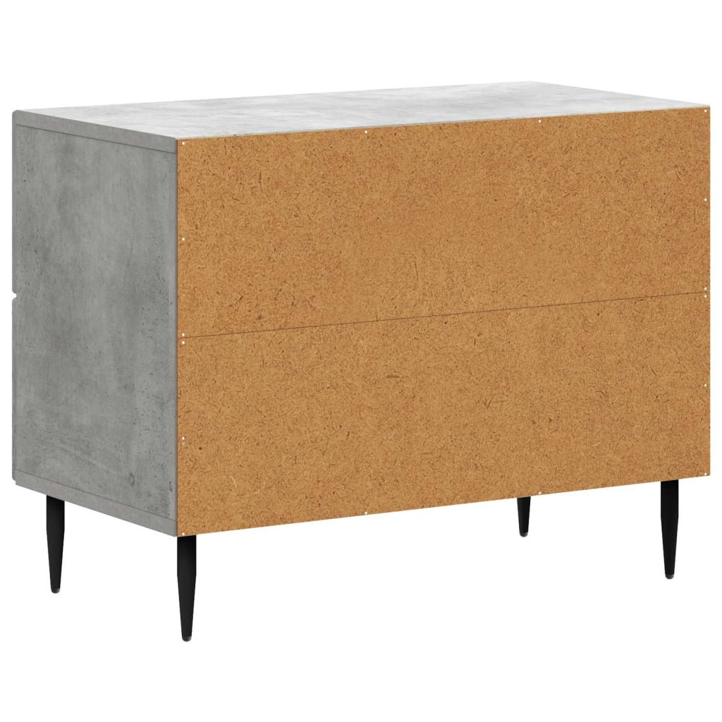 Comodino | Armadio da Notte | Mobiletto da notte Grigio Cemento 62 x 34,5 x 47,5 cm