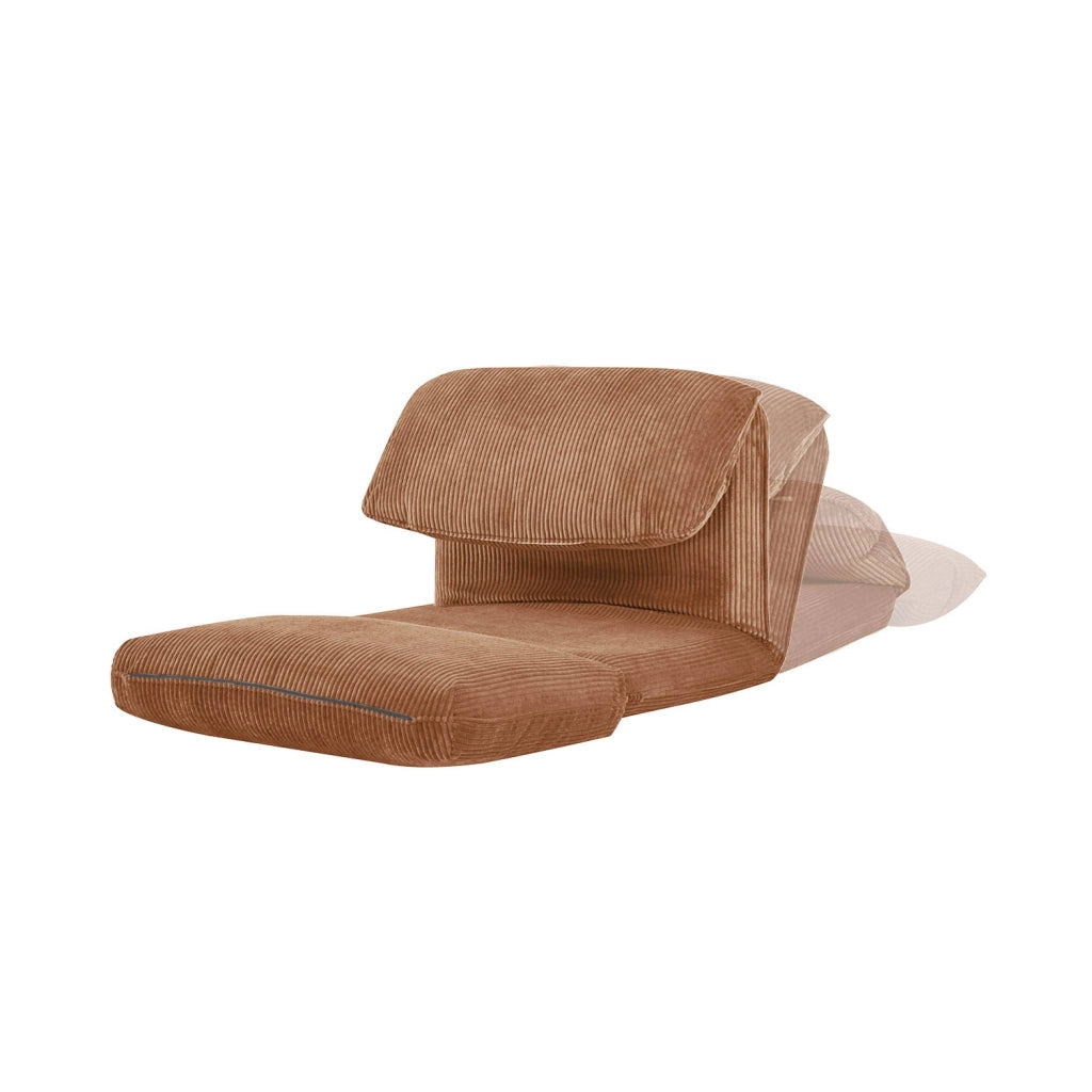 Poltrona convertibile velluto a coste grosse coste 1 posto, camel