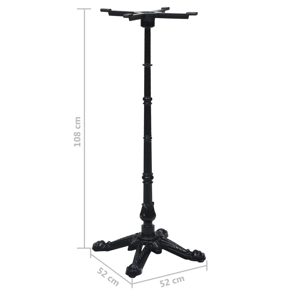 vidaXL Gamba per Tavolino da Bistrò Nero 52x52x108 cm in Ghisa