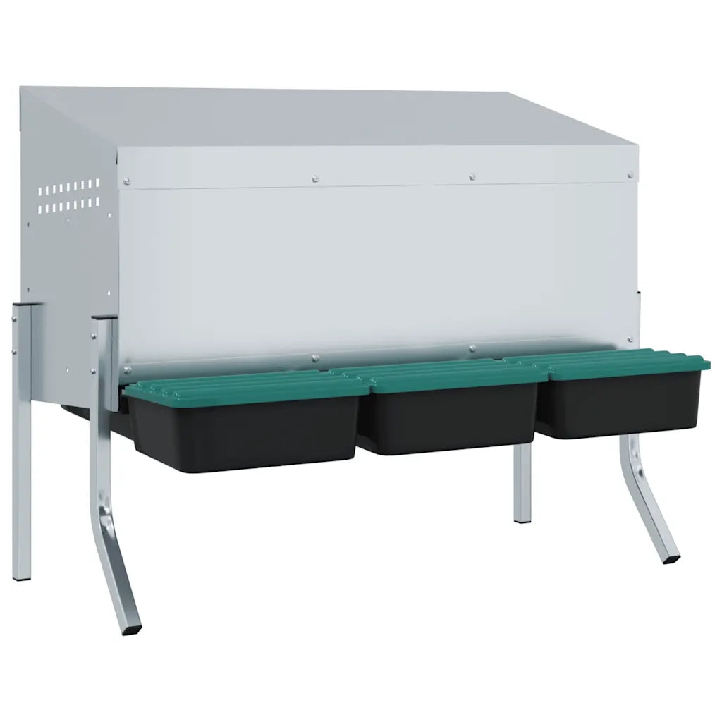 Nido per Galline a 3 Scomparti con Gambe in Acciaio Zincato CFW8357994