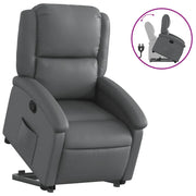 Poltrona | Sedia Relax Alzapersona Reclinabile Grigio in Similpelle