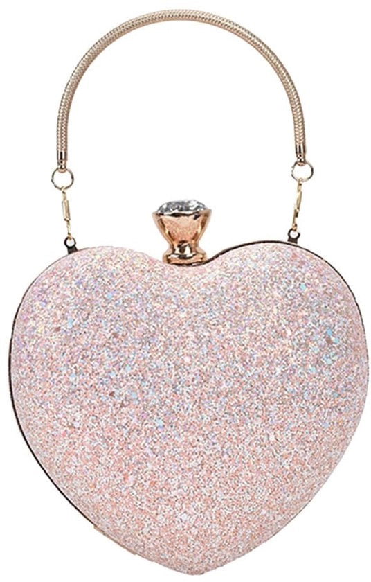 Tas da pranzo con pailletten in forma di cuore con paillettes Tas per la cena con paillettes Tas per la festa con paillettes Tas con paillettes e forma di cuore Tas con paillettes e strass per la festa