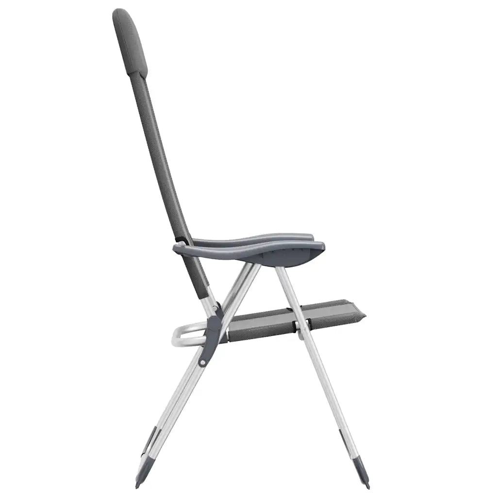 Sedie Pieghevoli da Campeggio 2 pz Grigio in Alluminio 44304