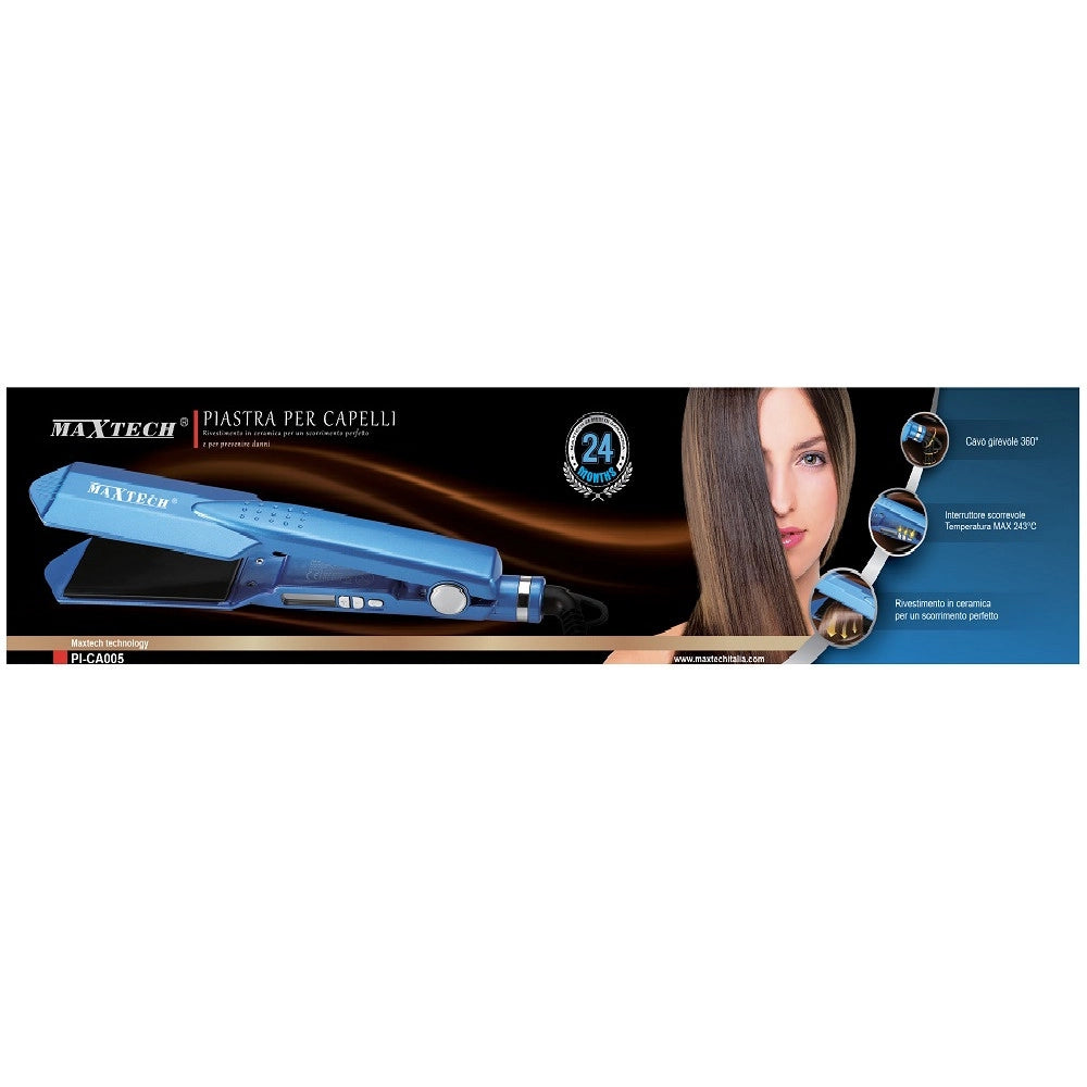 Trade Shop - Piastra Capelli Lisci Antidanni In Ceramica Fino A 243° Cavo 360° Maxtech Pi-ca005 -