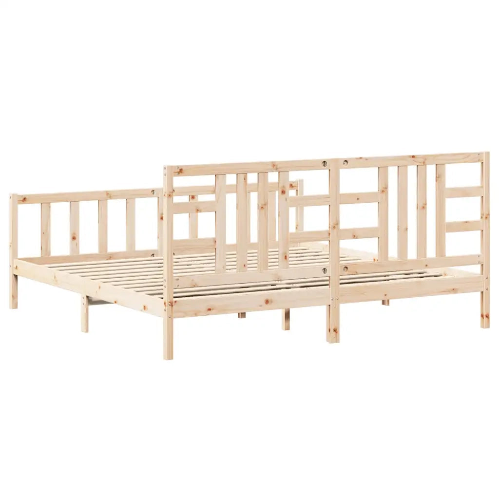 Giroletto senza Materasso-Struttura Letto 200x200 cm in Legno Massello di Pino 503179