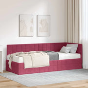 Struttura Letto Angolare con Materasso 2 pz-Giroletto con materasso Verde Velluto 622447