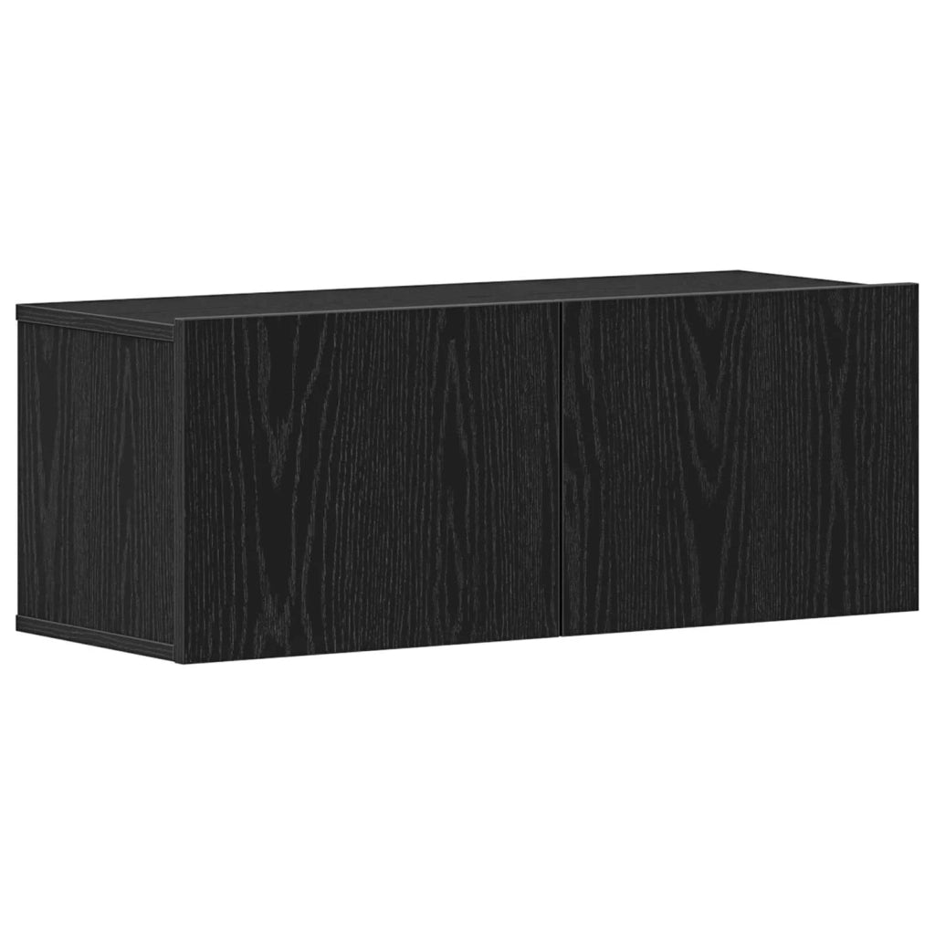 Mobile TV 2 pz Rovere Nero Legno ingegnerizzato 862784