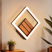 ZMH Lampada da Parete LED Interni 17cm Effetto Legno Moderna 7W 3000K Calda Indiretta per Soggiorno Camera Hotel