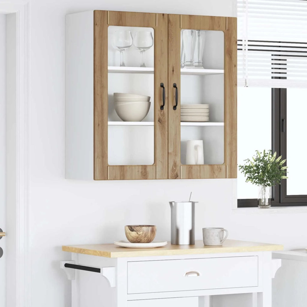 Pensile da cucina | Mobile in vetro da parete PORTO Rovere artigianale