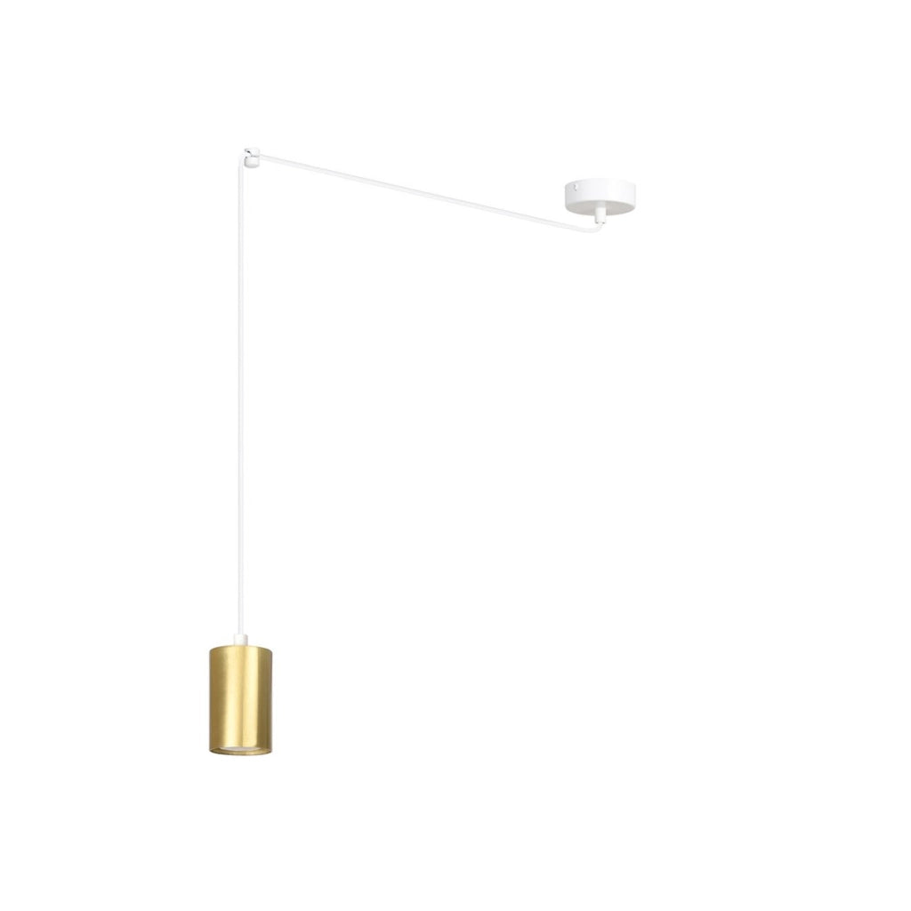 Lampada a sospensione TRAKER in acciaio bianco e oro