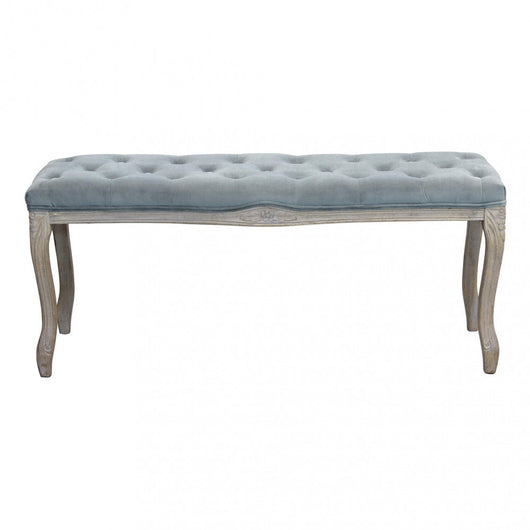 Panca Misty in Velluto Grigio 110x36x47 h cm in Legno Grigio