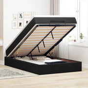 Pouf Letto con Materasso Nero 120x190 cm Velluto