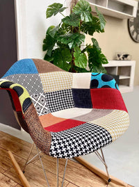 Poltrona Dondolo Moritz 53x47x82 h cm in Legno Patchwork